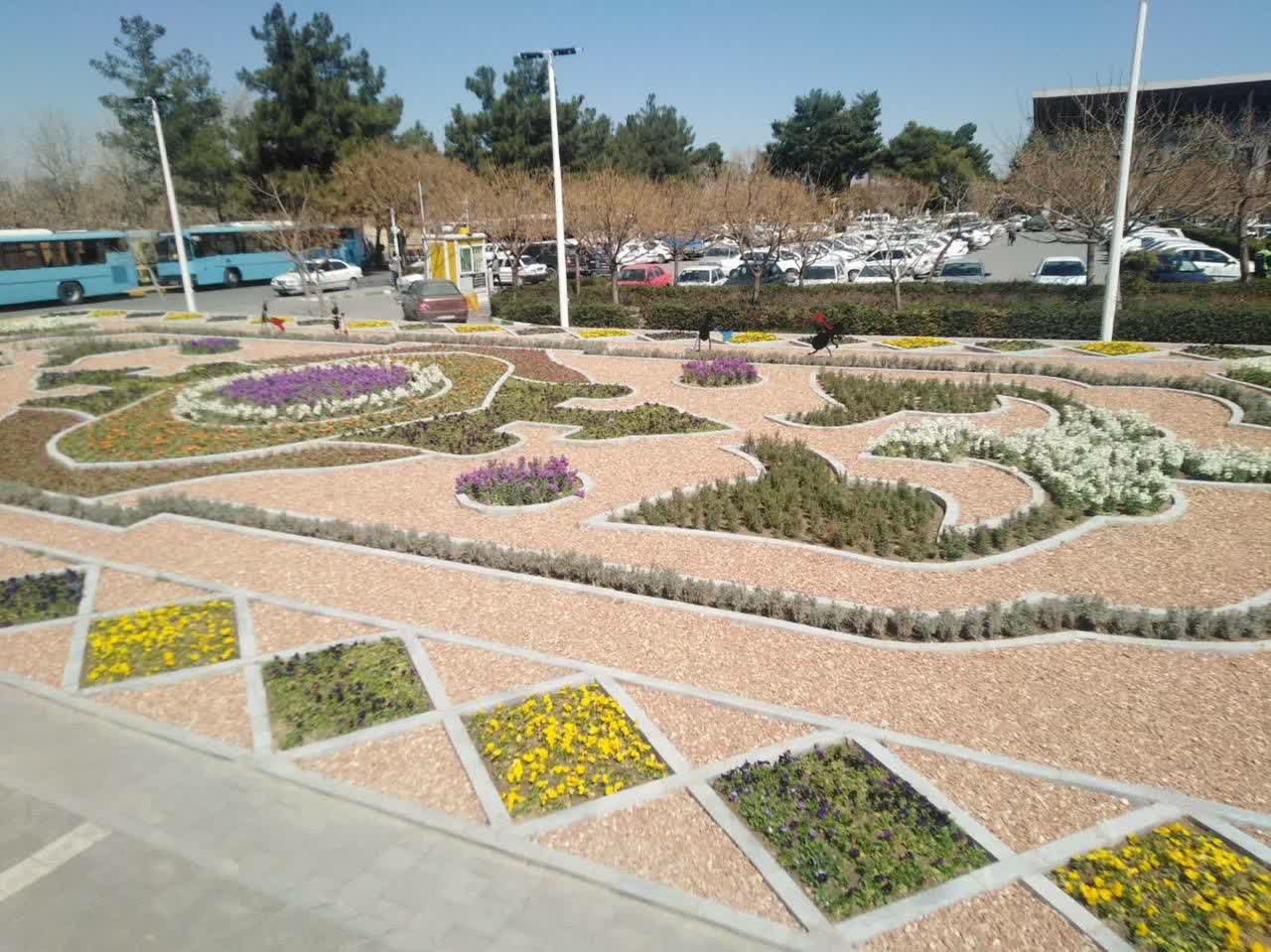 بزرگ‌ترین فرش گل کلان‌شهر مشهد در ورودی راه‌آهن احداث شد