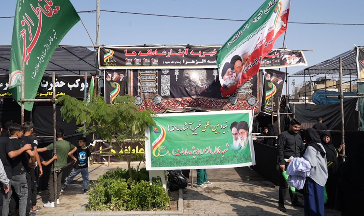 برپایی موکب های بنیاد بین المللی خیریه آبشار عاطفه ها جهت  استقبال از زائران دهه پایانی صفر